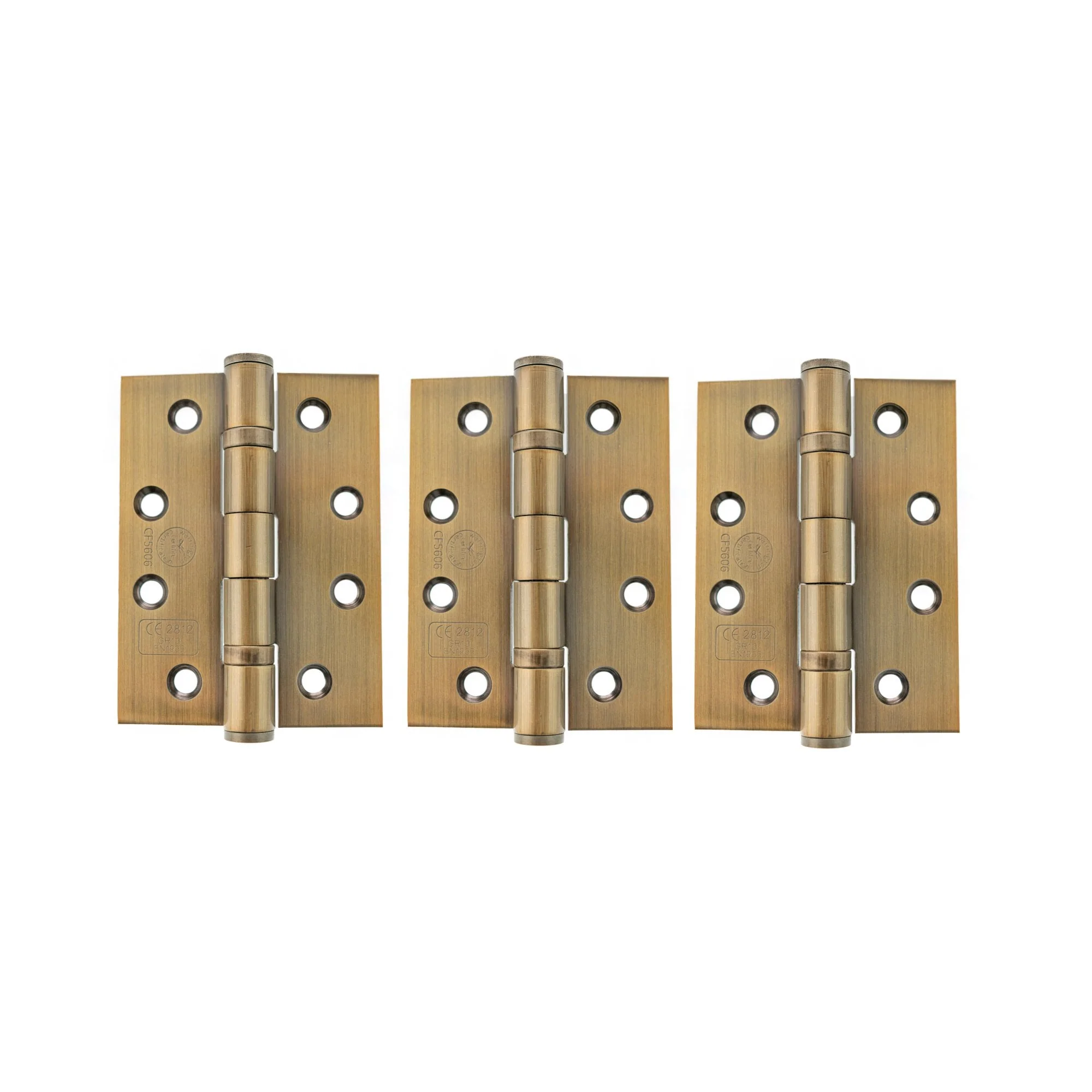 102mm (4) CE13 Fire Rated Ball Bearing Hinge Pair - Antique Brass - Image 2