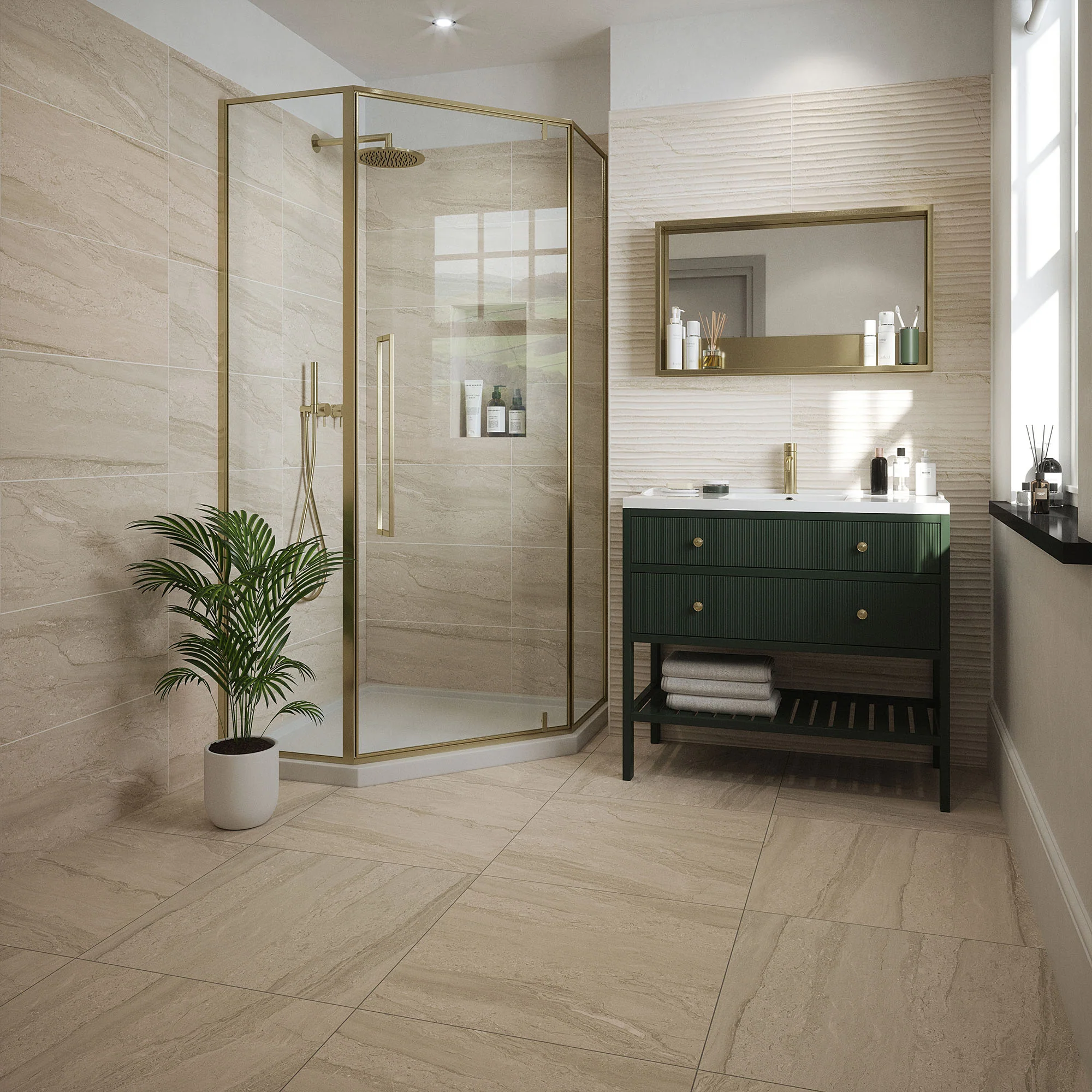 Beige - Arden 9.5mm Matt Tile Sample (P13515) - Image 3