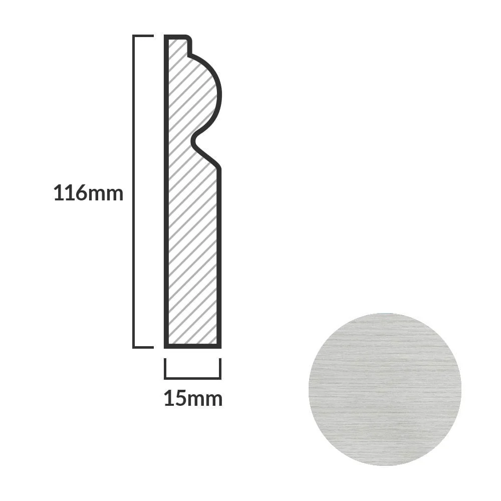 Off-White - 2.4m Torus Laminate Skirting Board - Image 5