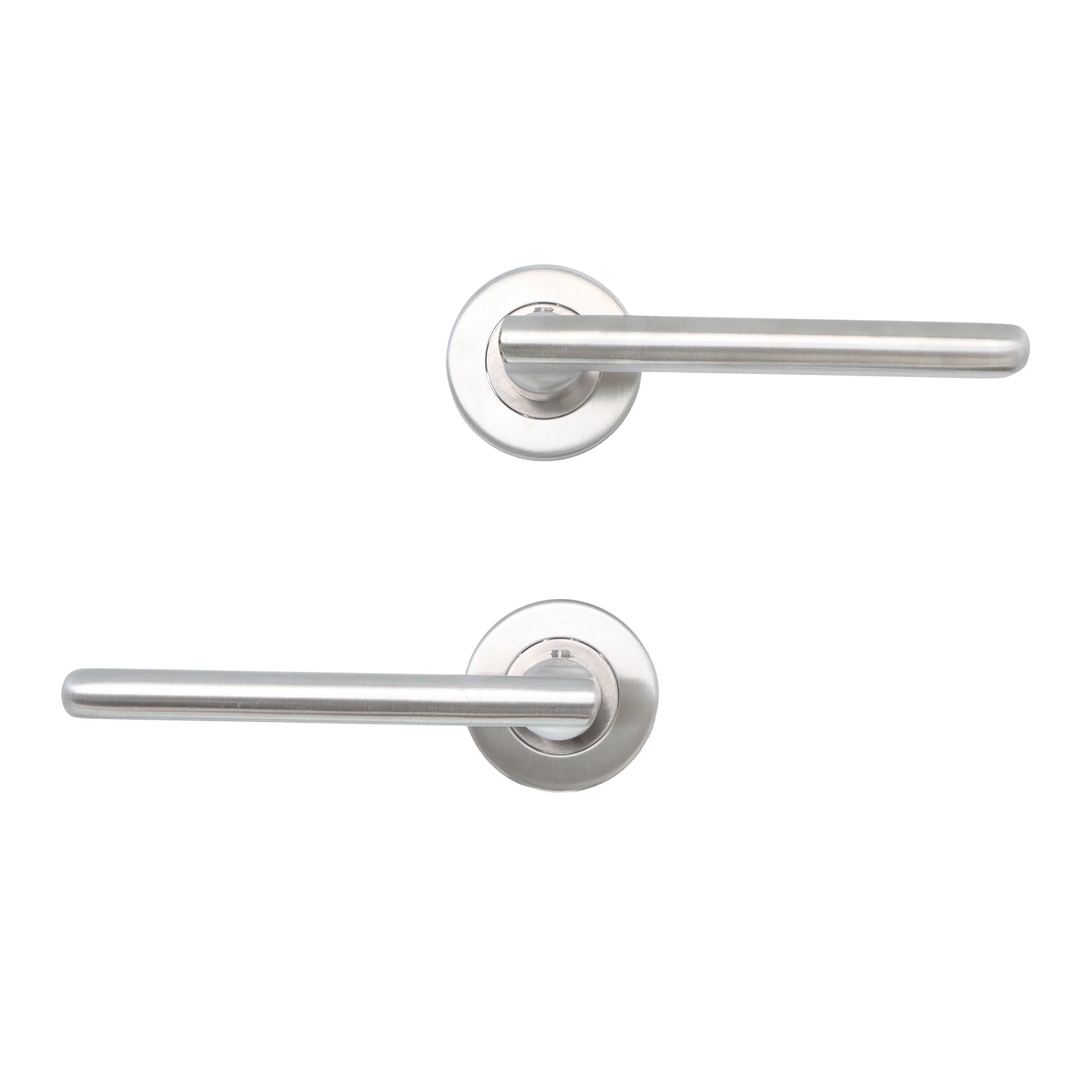 Superior Luna Lever on Round Rose Handle Set - Satin Stainless Steel - Image 5