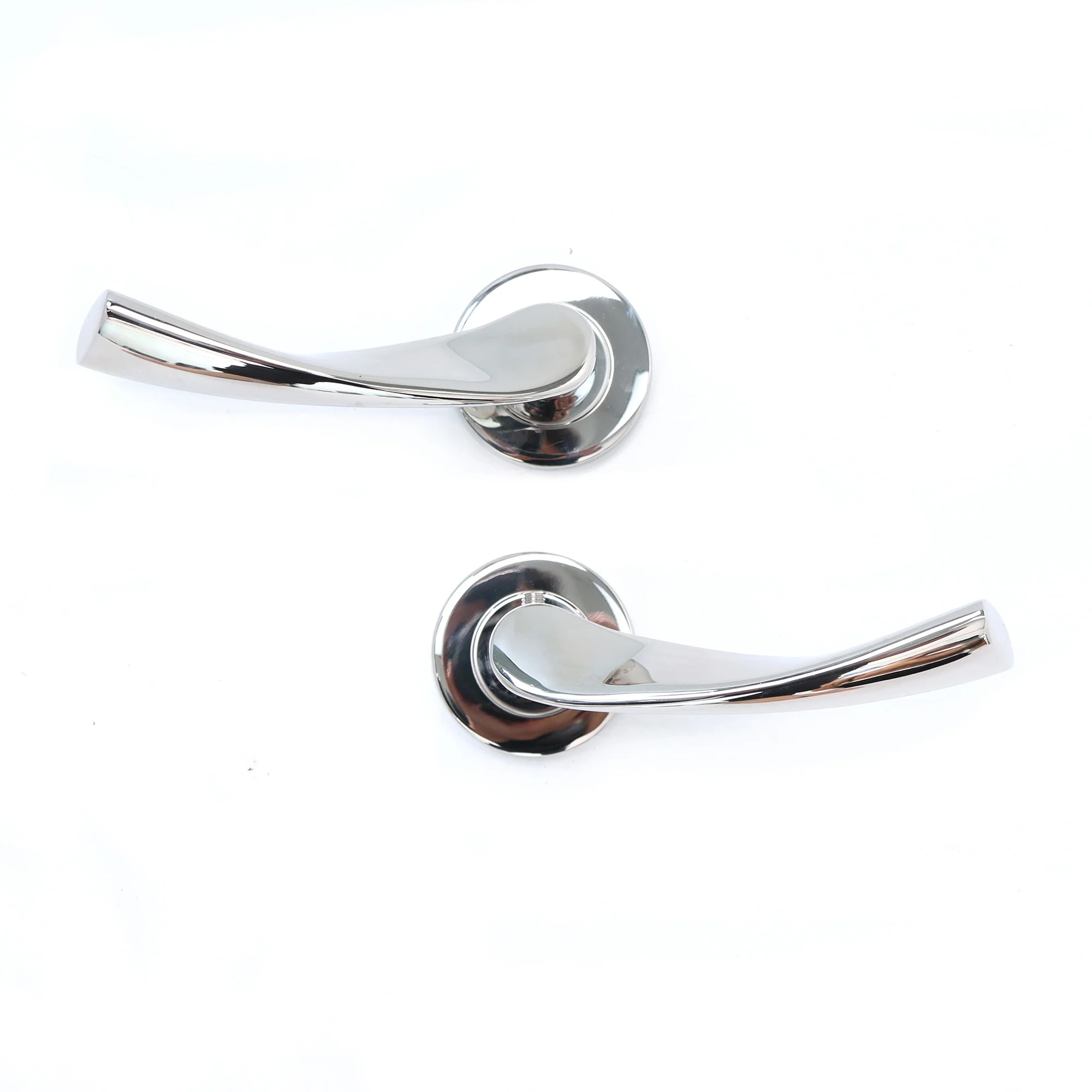 Superior Vega Lever on Round Rose Bathroom Handle Set - Polished Stainless Steel - Image 5