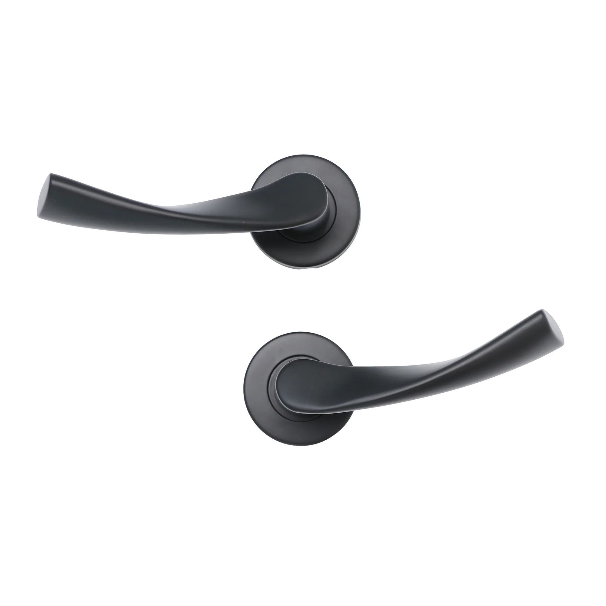 Superior Vega Lever on Round Rose Handle Set - Matt Black - Image 7