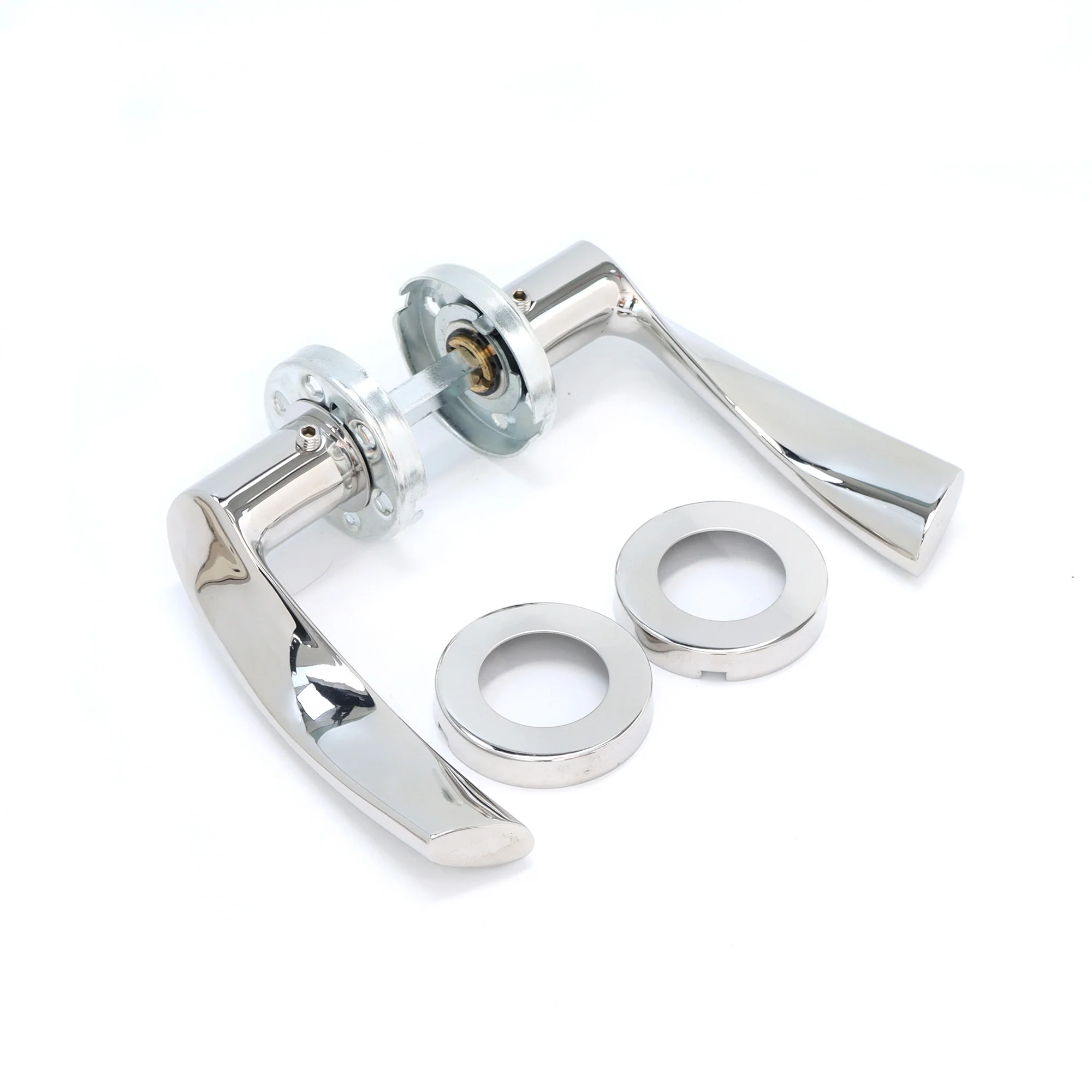 Superior Vega Lever on Round Rose Handle Set - Polished Stainless Steel - Image 2