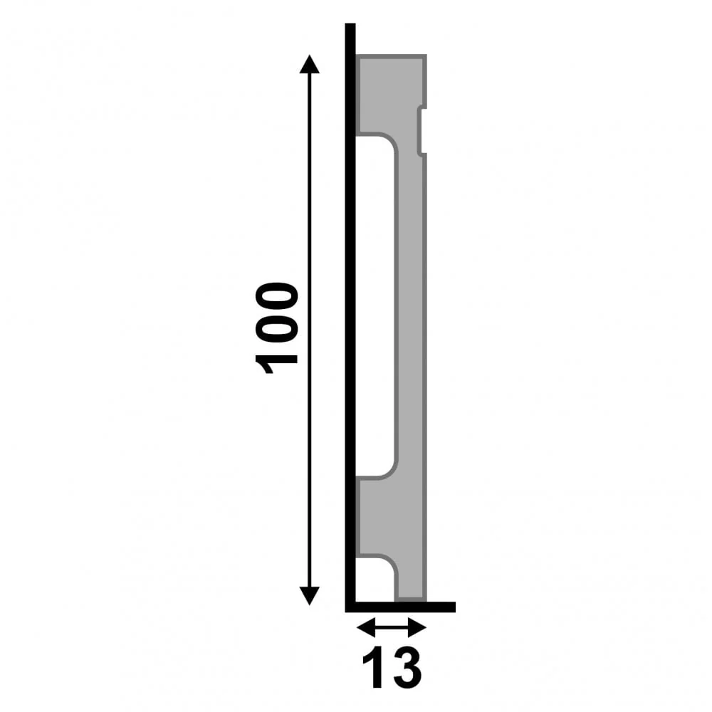 2.4mm White Water-Resistant Contemporary Skirting Board 13mm x 100mm - Image 3