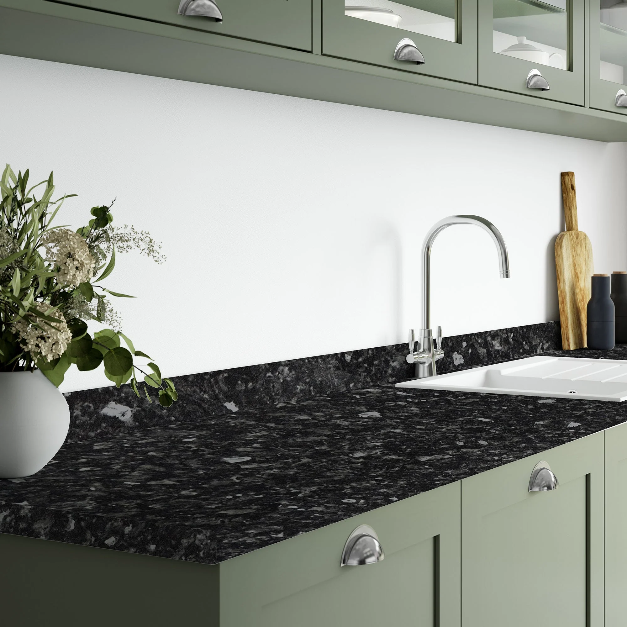 Black Slate - Square Edge Laminate Worktop 3000mm x 600mm x 38mm - Image 4