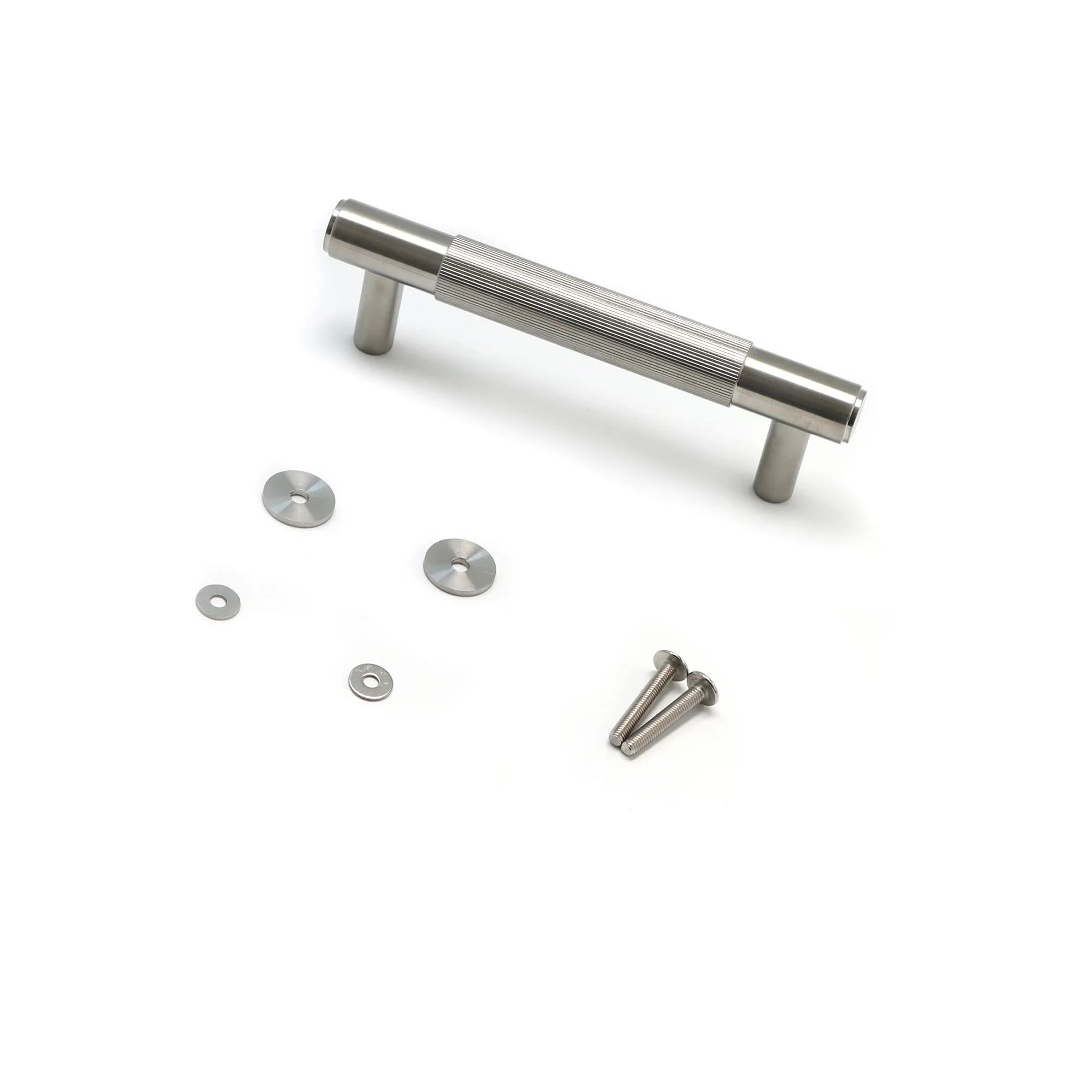 Fluted Small Round T-Bar Pull Handle - Satin Stainless Steel - Image 4
