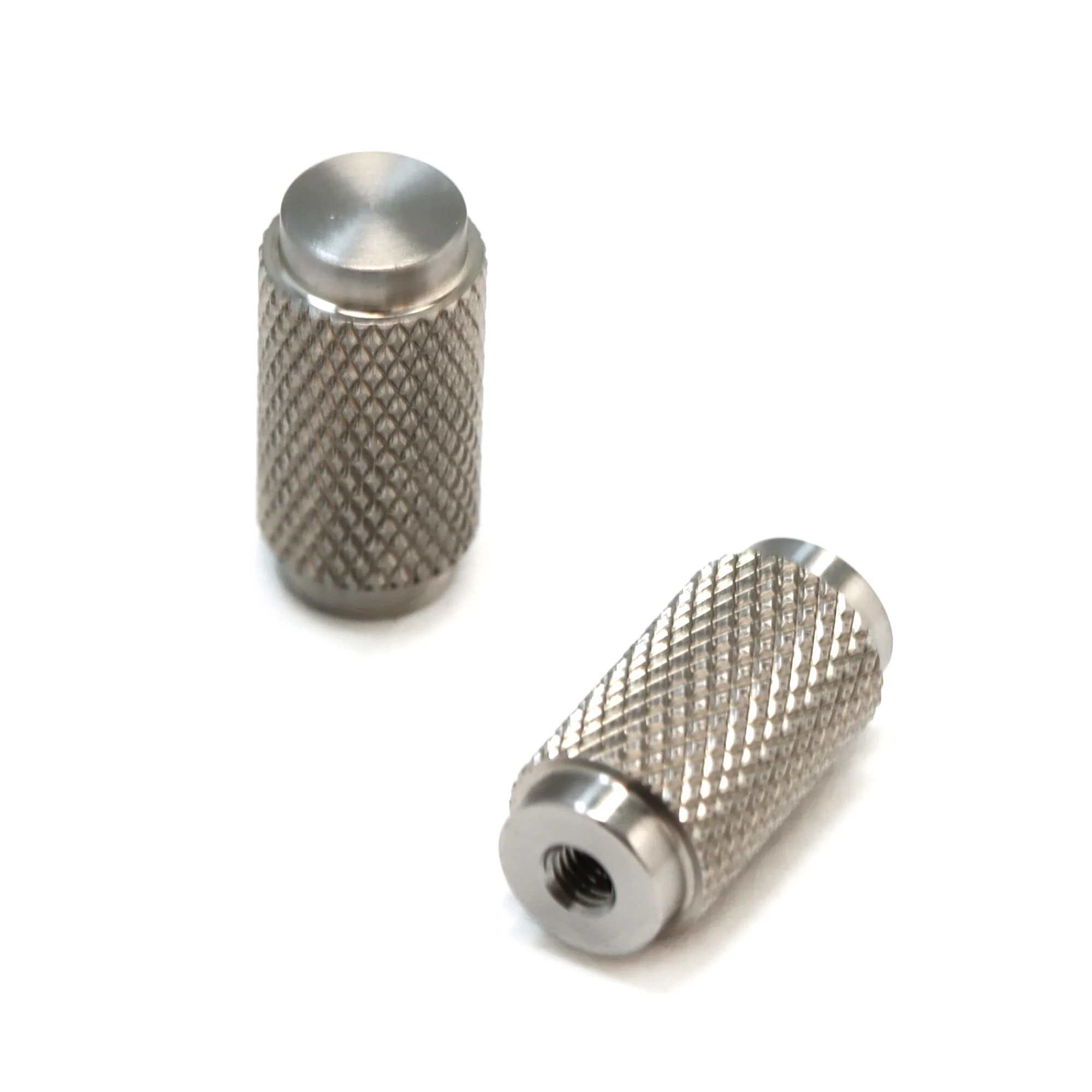 Knurled Small Round Cabinet Door Knob - Satin Stainless Steel - Image 2