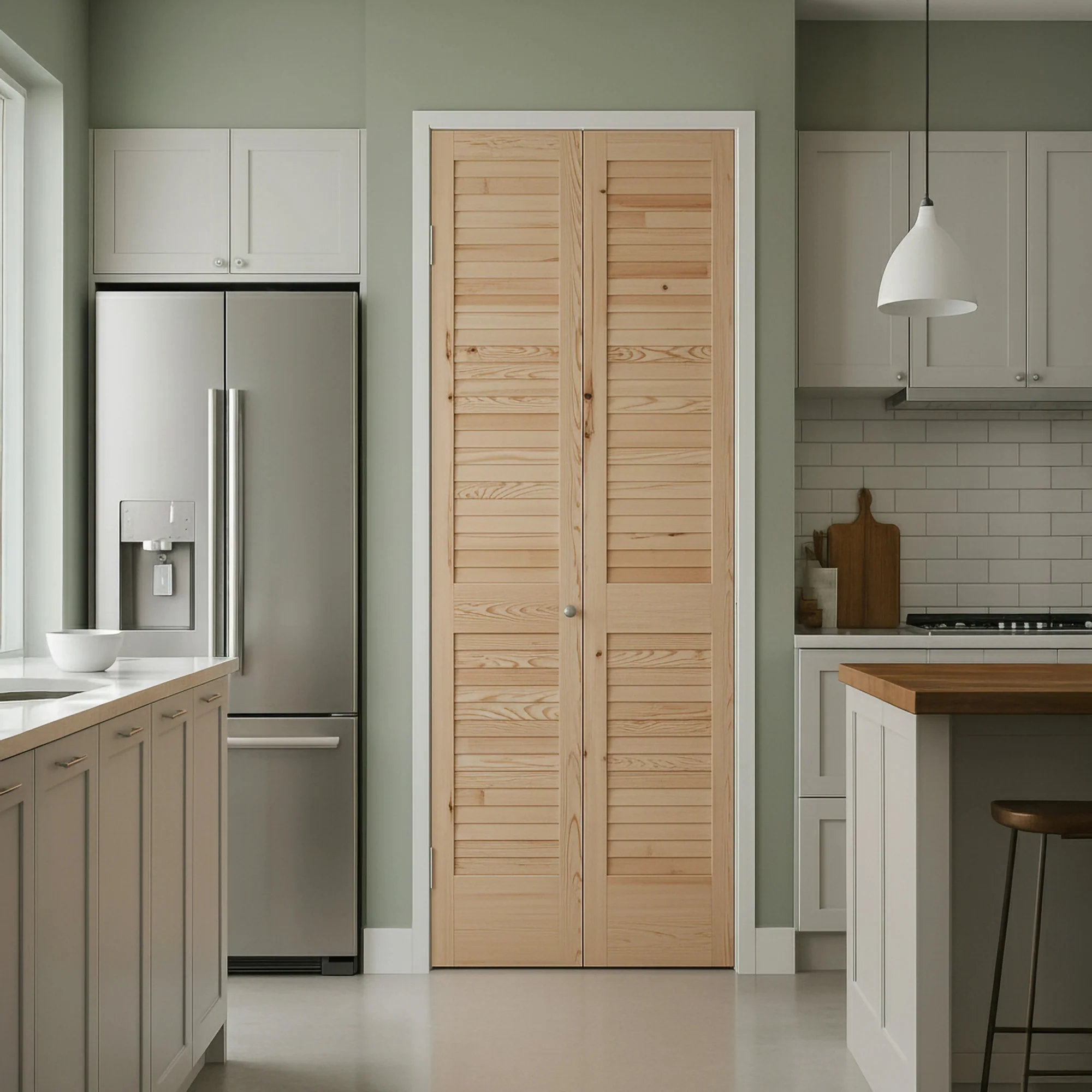 Clear Pine Internal 28mm Open Louvre Bi-fold Door Set - Image 2