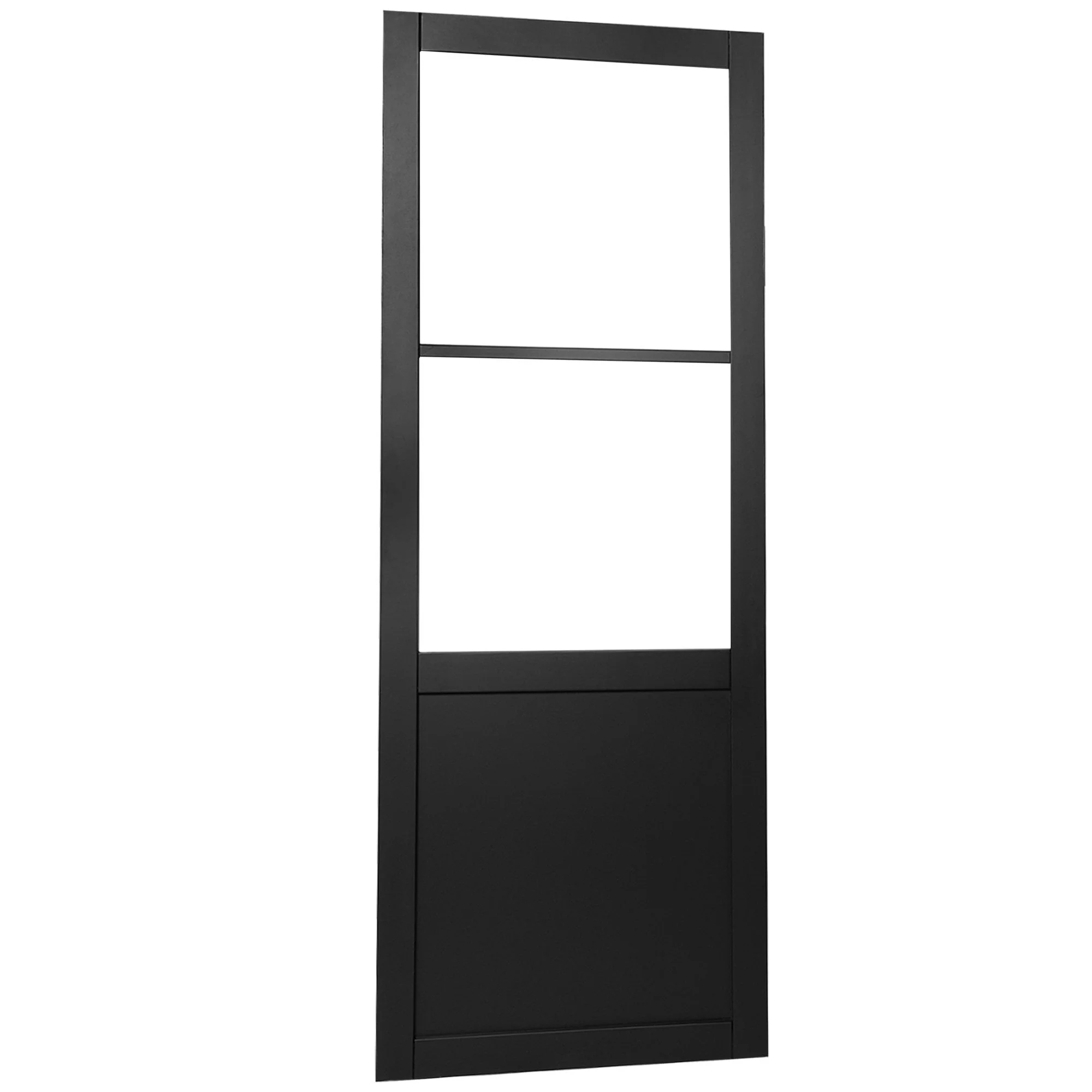 Graphite Black Internal Fully Finished Industrial Studio 1 Panel 2 Light Clear Glass Door - Image 2