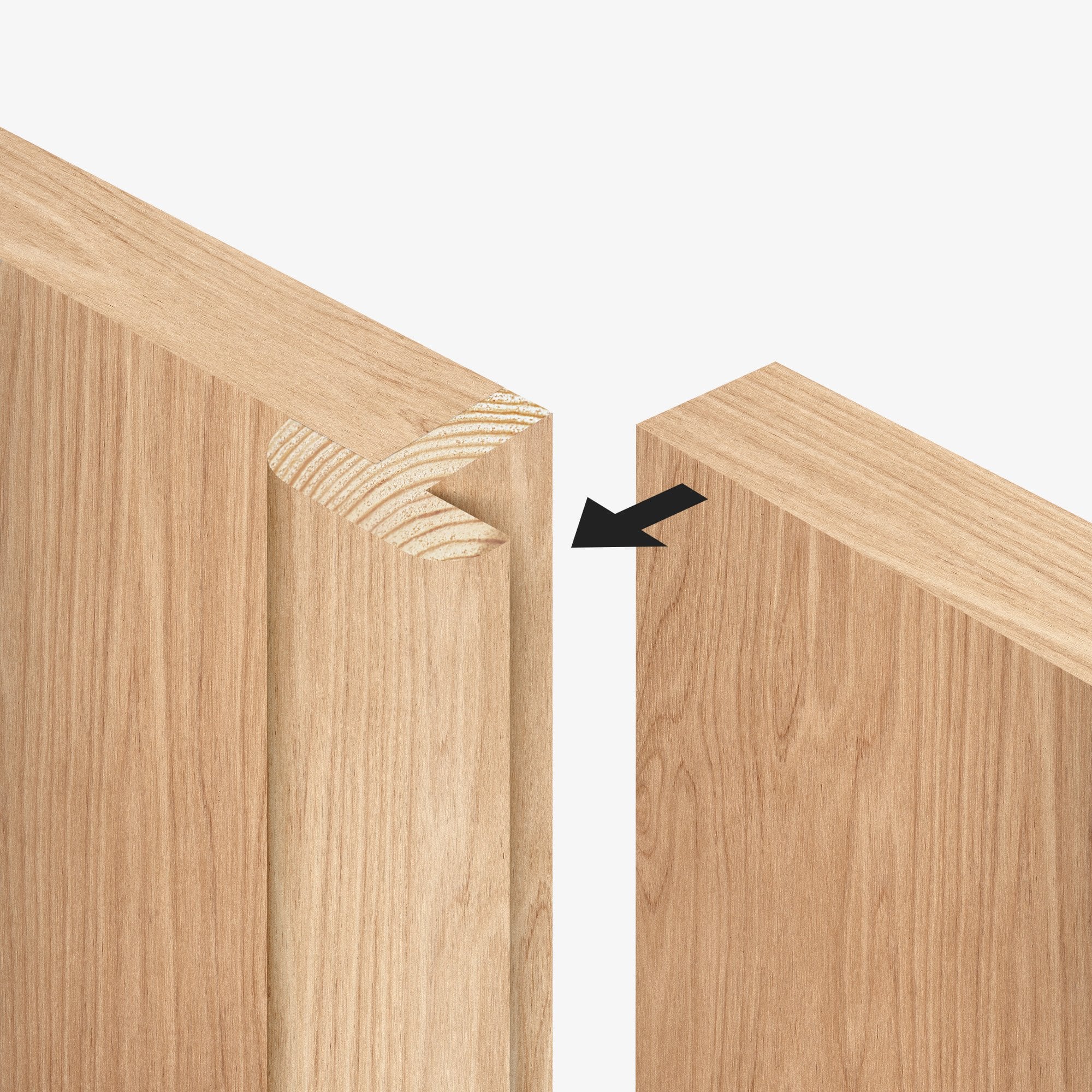 Internal Oak Unfinished 1930's DX 4 Panel Pair Door (121374) - Image 2