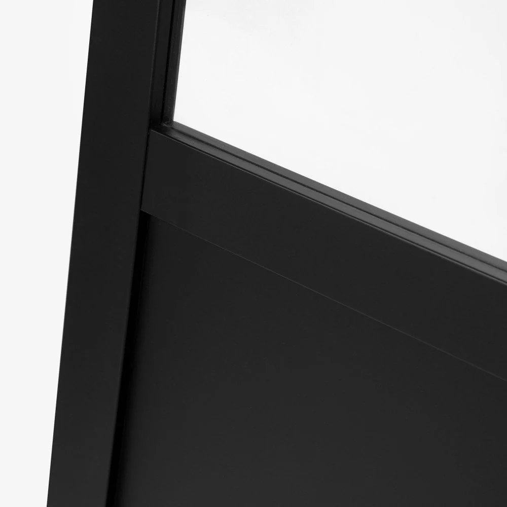 Jet Internal Black Fully Finished 1 Panel 2 Light Clear Glass Industrial Studio Door - Image 6