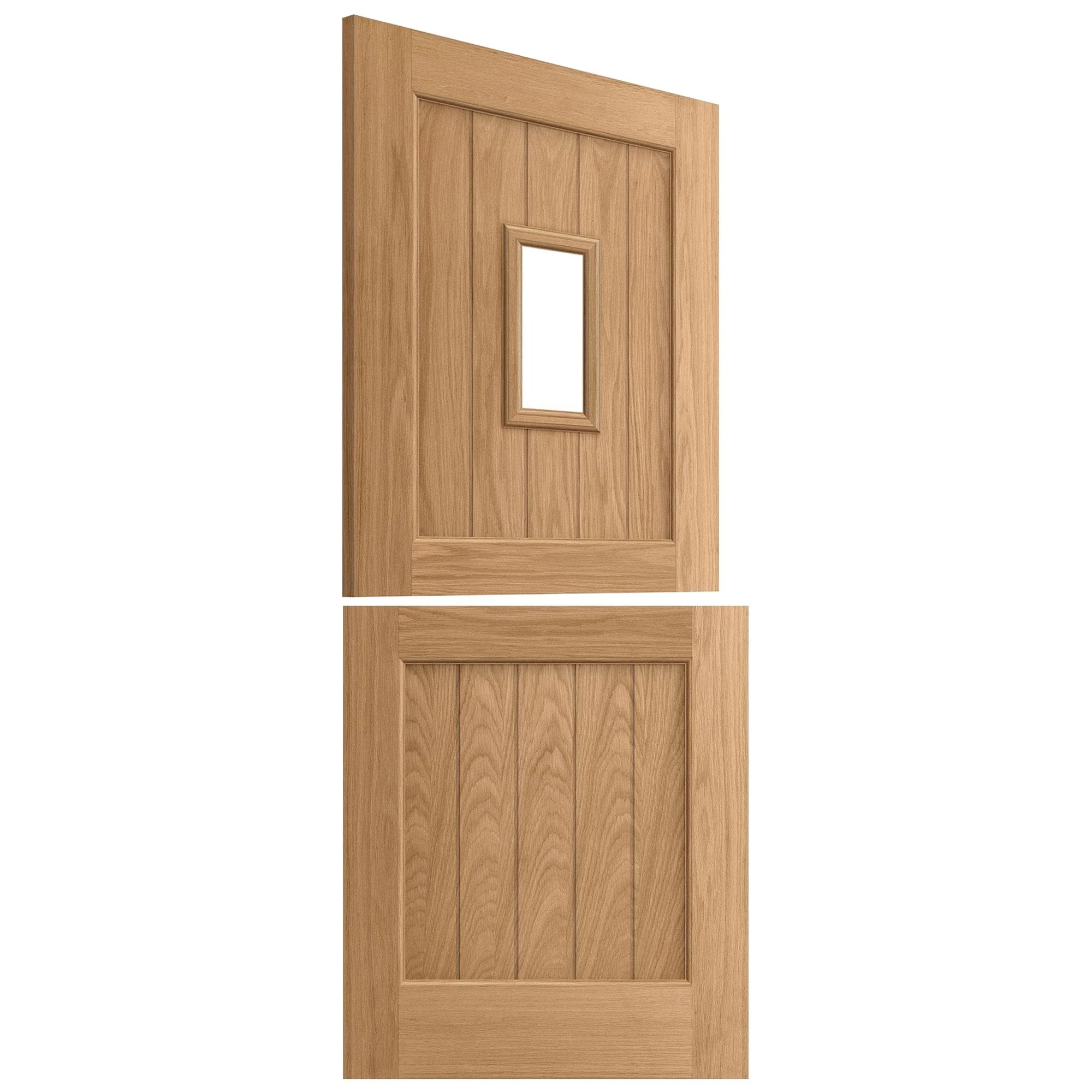 Oak External Unfinished 1 Light Clear Double Glazed Stable Door (EXTOAKSTBCG) - Image 3