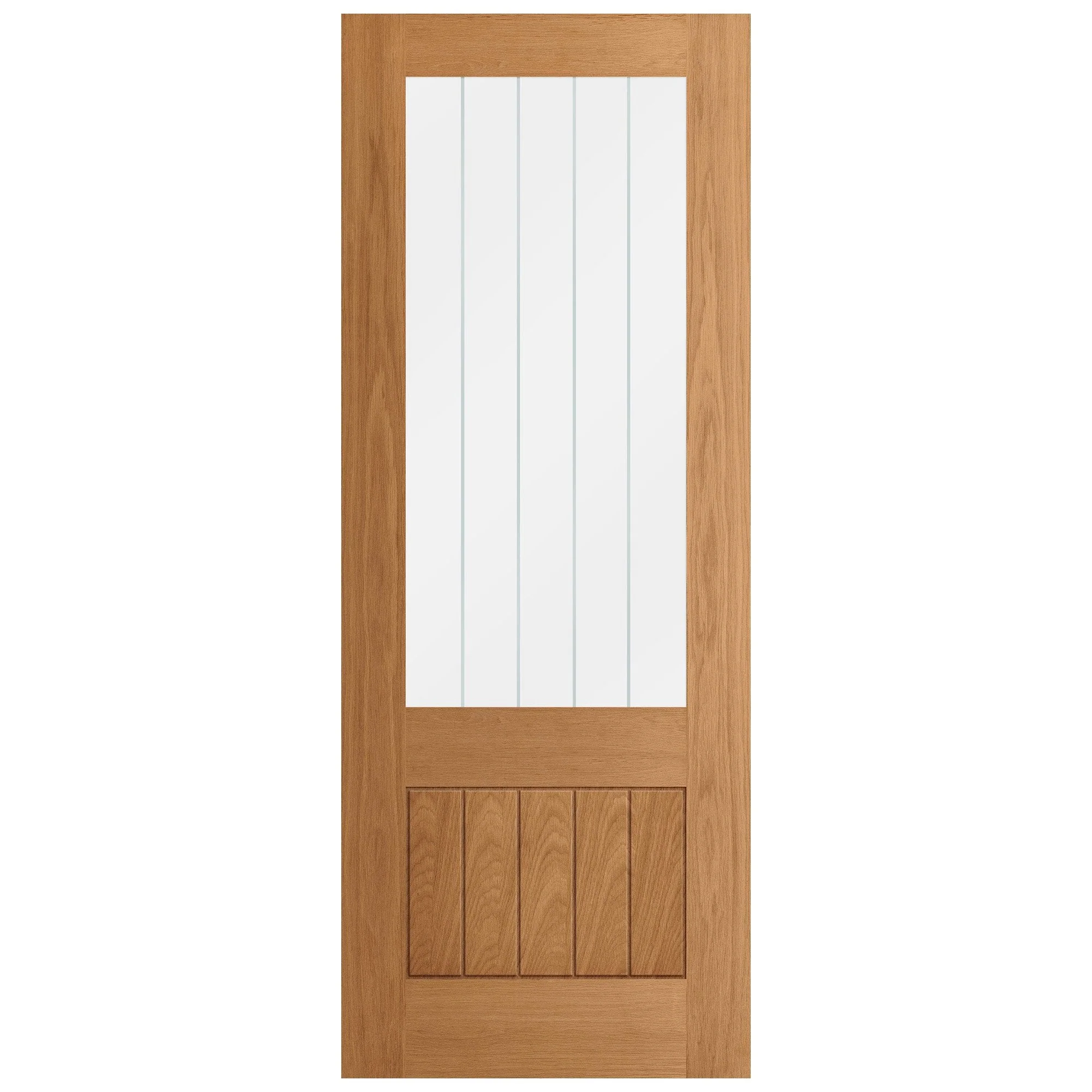 Oak Internal Fully Finished Farley 1 Panel 1 Light Obscure Glass Made-to-Measure Door - Image 3
