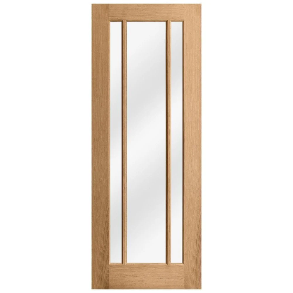 Oak Internal Fully Finished Toledo 3 Light Clear Glass FD30 Fire Door - Image 3