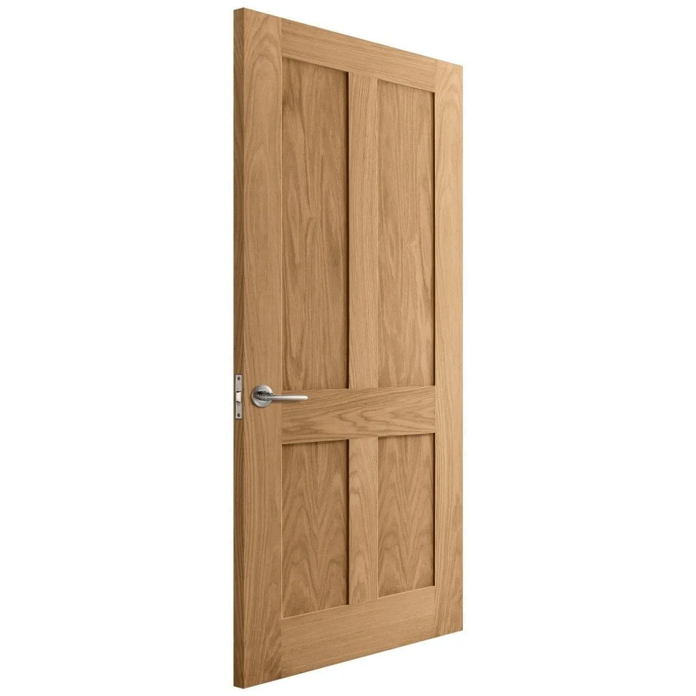 Oak Internal Unfinished Victorian Shaker Flat Made-to-Measure FD30 Fire Door - Image 2