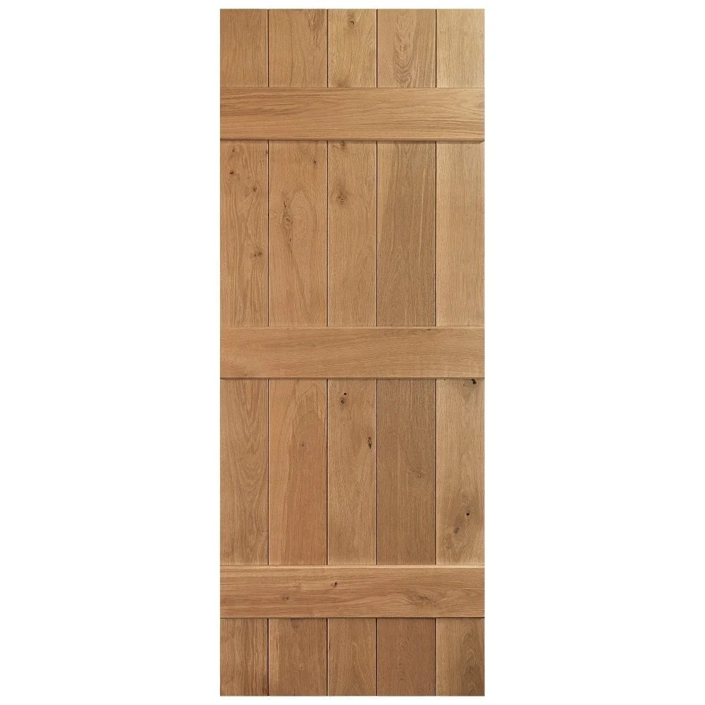 Solid Oak Internal Unfinished Rustic Grange Solid Made-to-Measure Ledged Door - Image 3