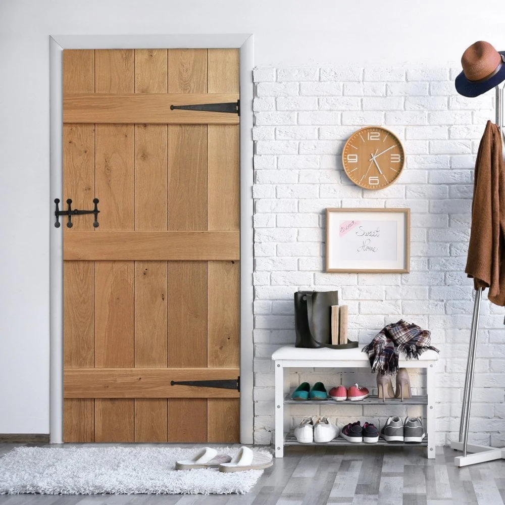 Solid Oak Internal Unfinished Rustic Grange Solid Made-to-Measure Ledged Door - Image 5