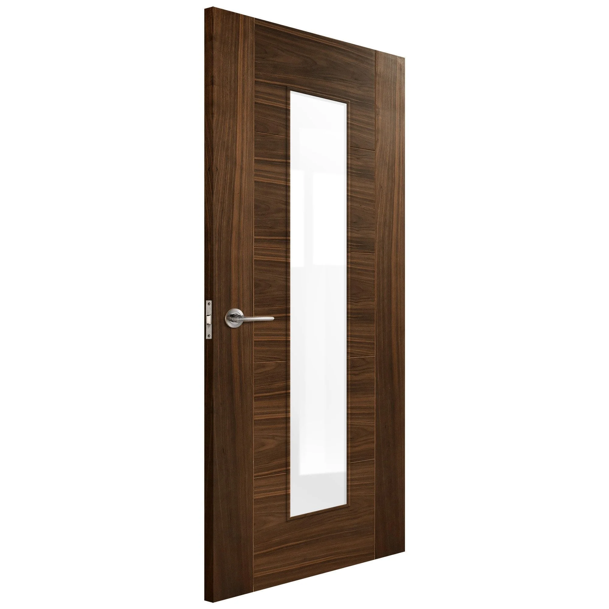 Walnut Internal Fully Finished Milano 1 Light Clear Glass Made-to-Measure Door - Image 2