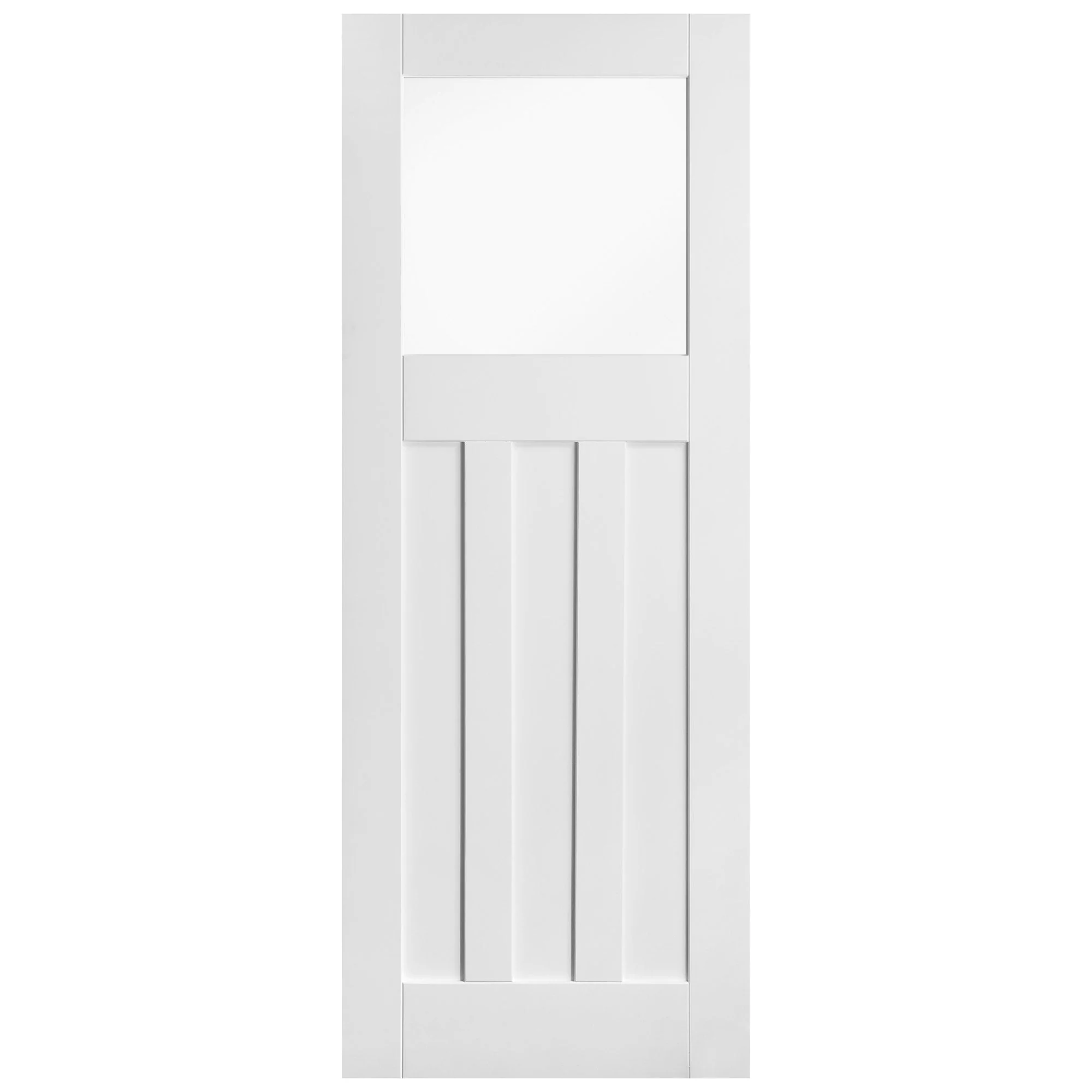 White Internal Primed 1930's DX 1 Light Clear Glass Door - Image 3