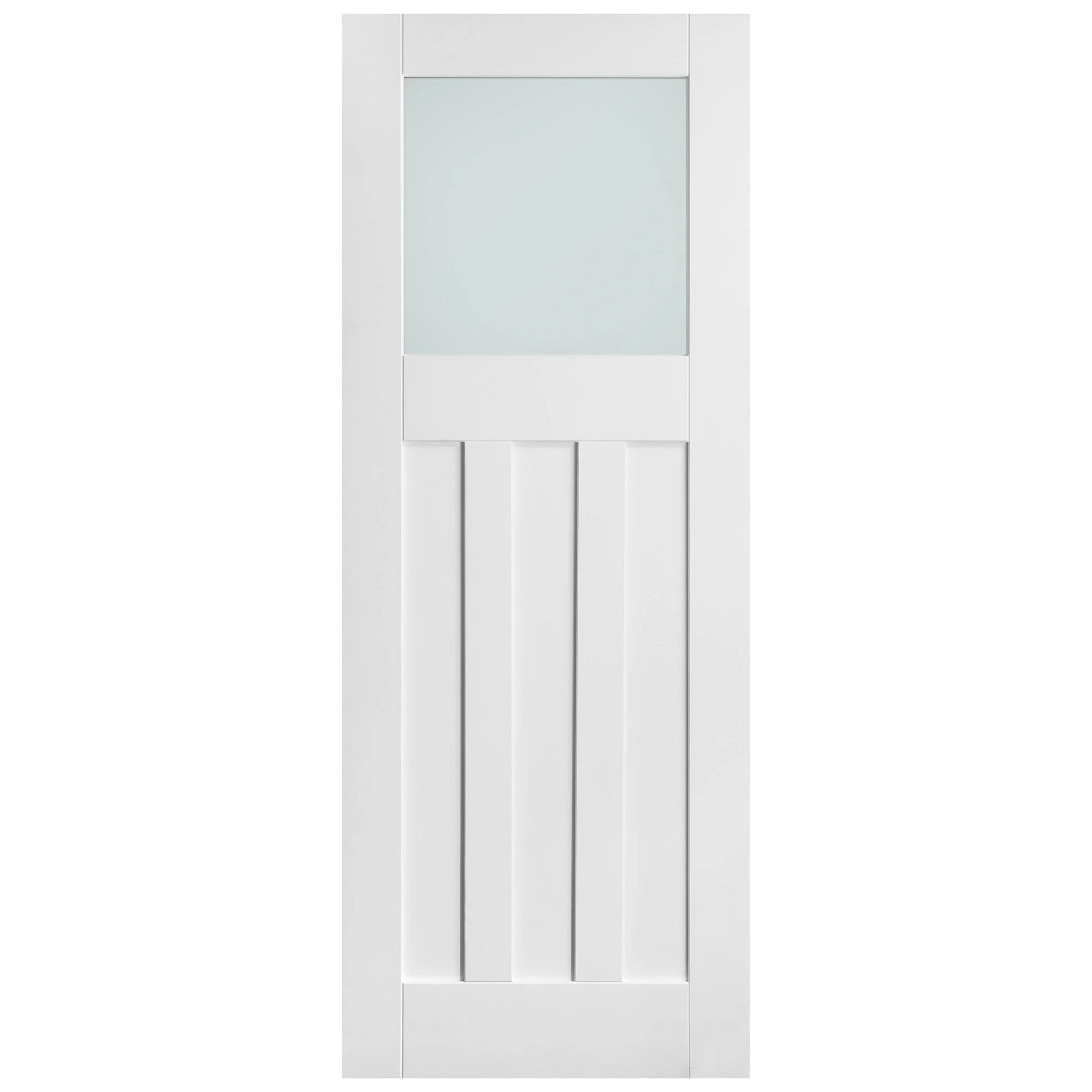 White Internal Primed 1930's DX 3 Panel 1 Light Obscure Glass Made-to-Measure Door - Image 3