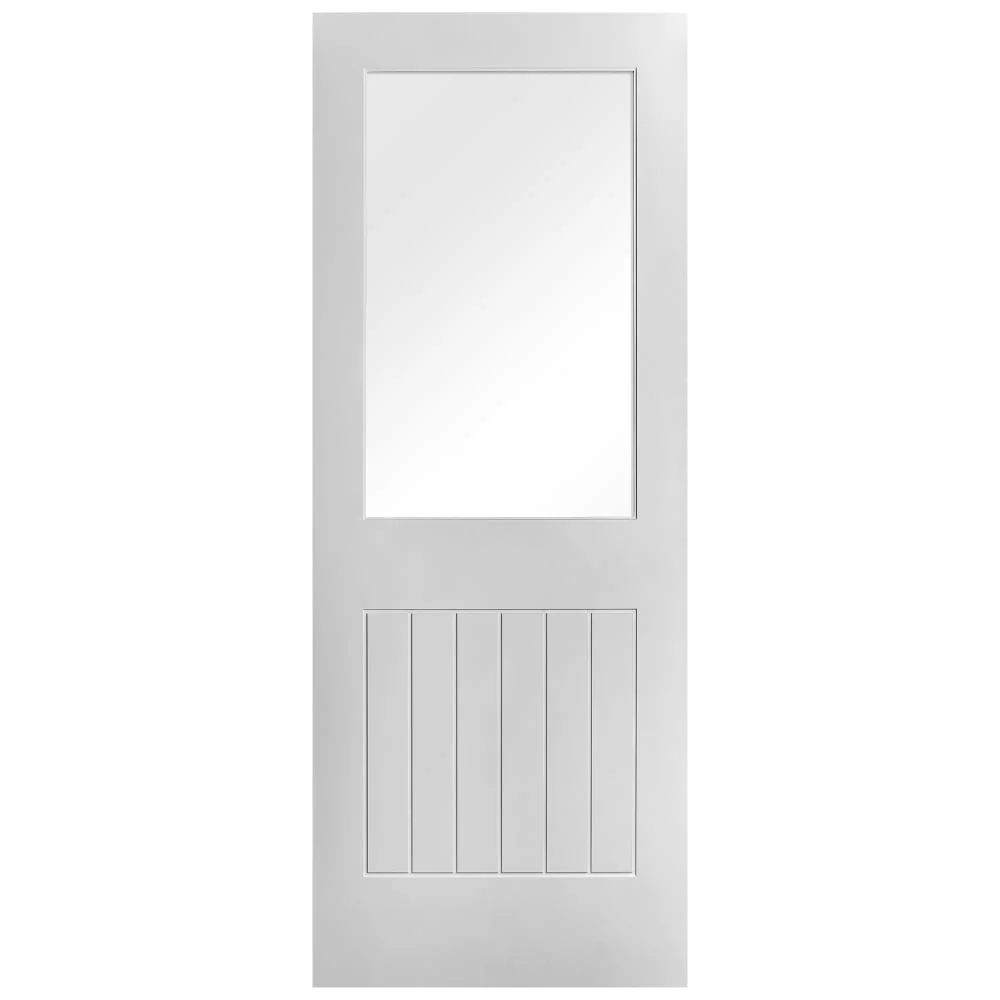 White Internal Primed Cottage 1 Light Clear Glass Door - Image 3