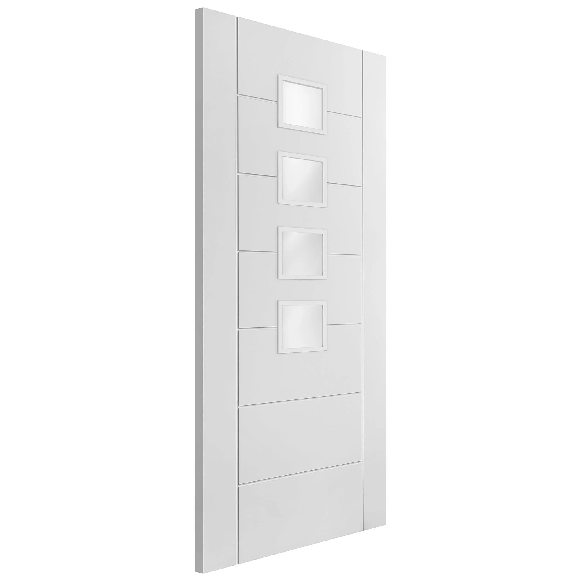 White Internal Primed Pedrena 7 Panel 4 Light Obscure Glass Made-to-Measure Door - Image 4
