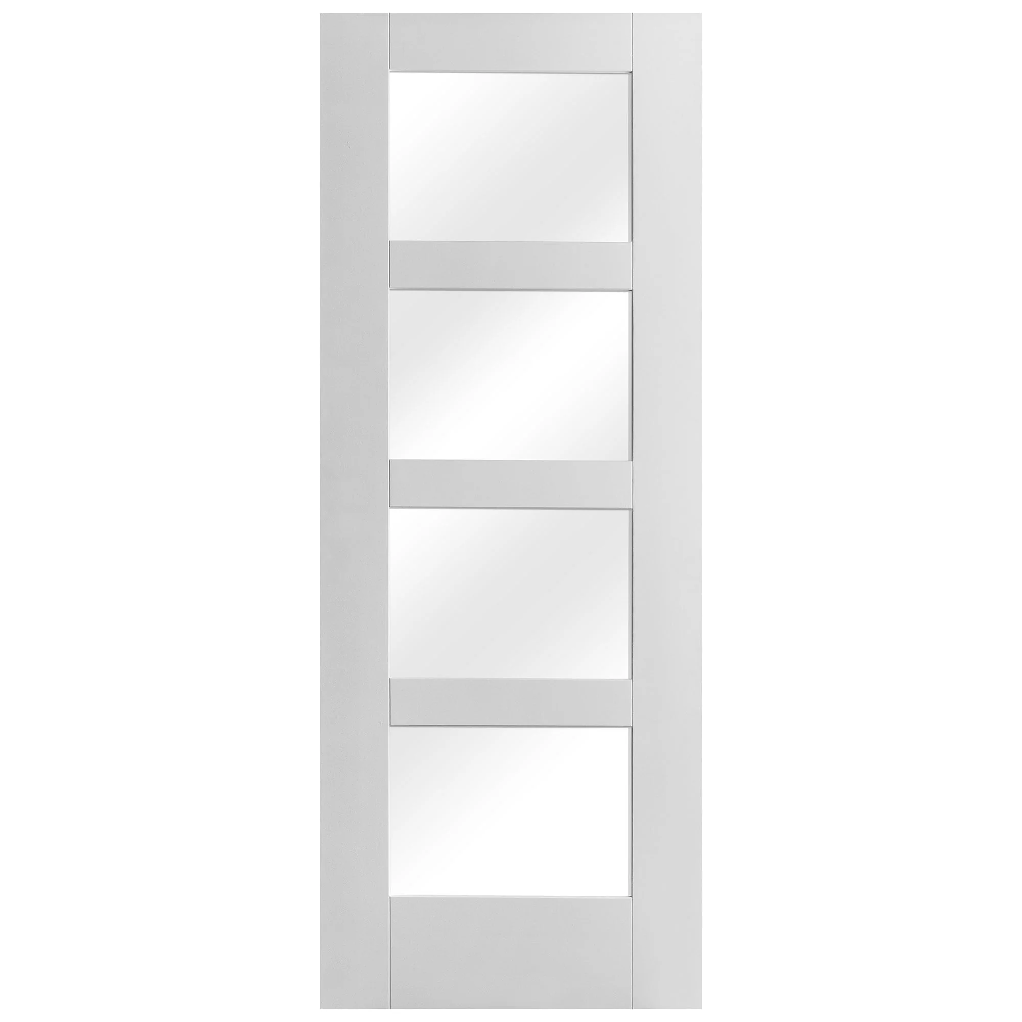White Internal Primed Shaker 4 Light Clear Glass Made-to-Measure Door - Image 3