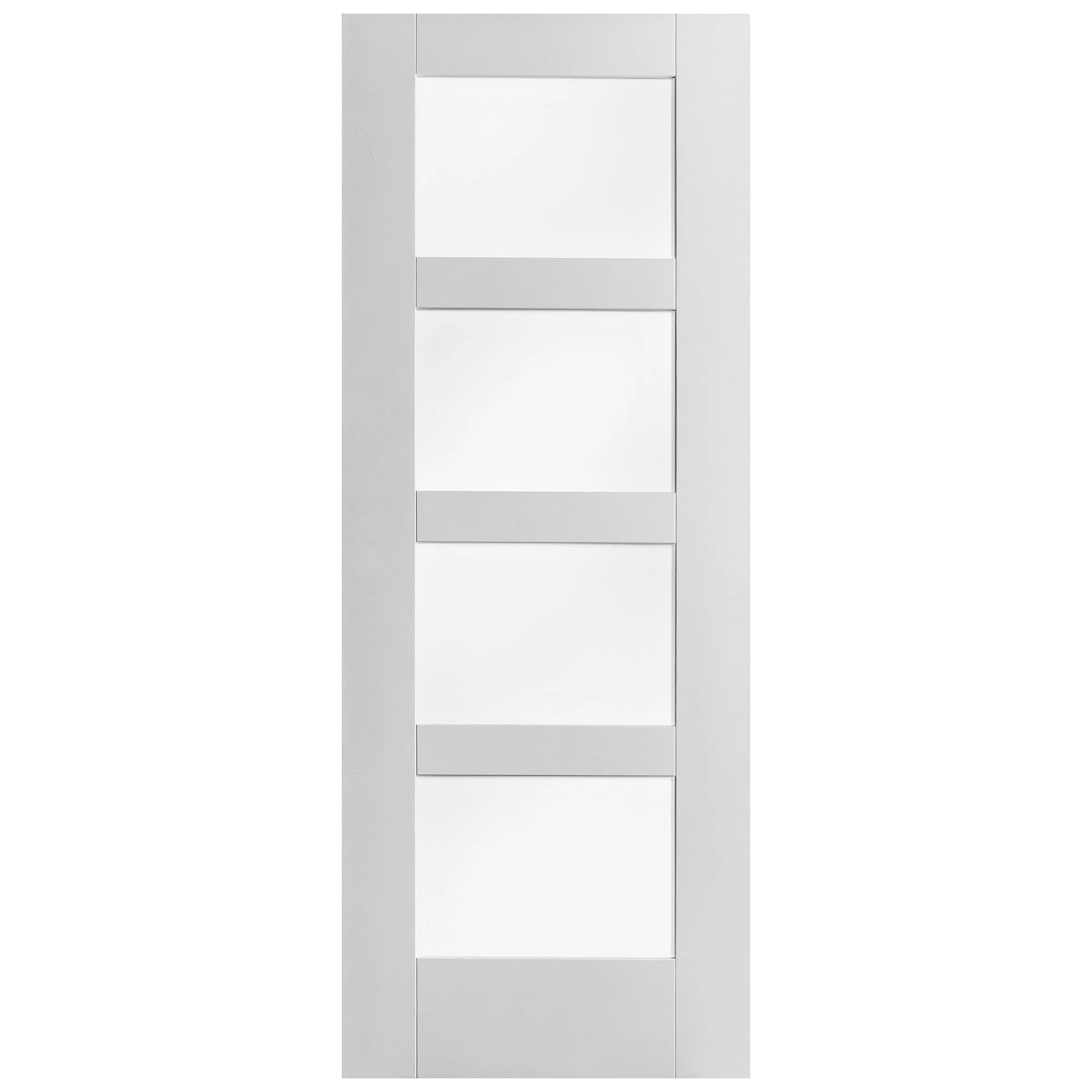 White Internal Primed Shaker 4 Light Obscure Glass Door - Image 3
