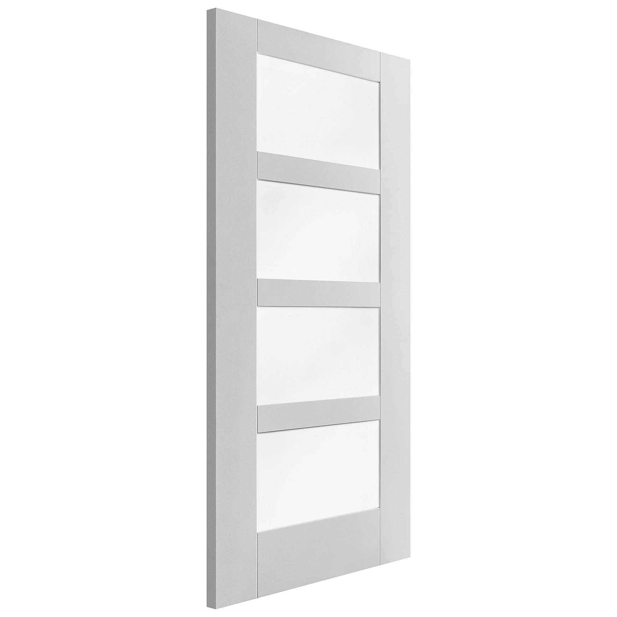 White Internal Primed Shaker 4 Light Obscure Glass Made-to-Measure Door - Image 2
