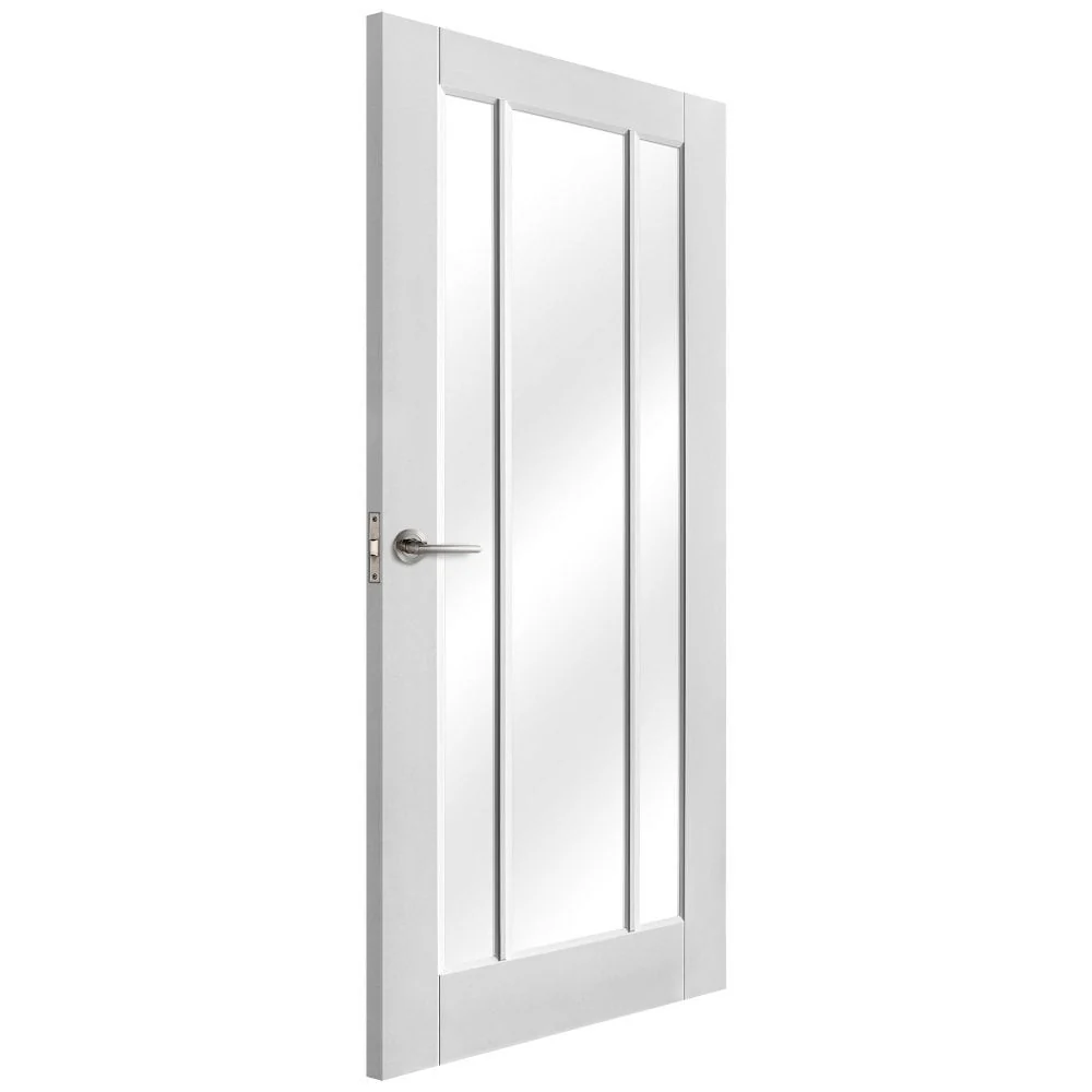 White Internal Primed Toledo 3 Light Clear Glass FD30 Fire Door - Image 2