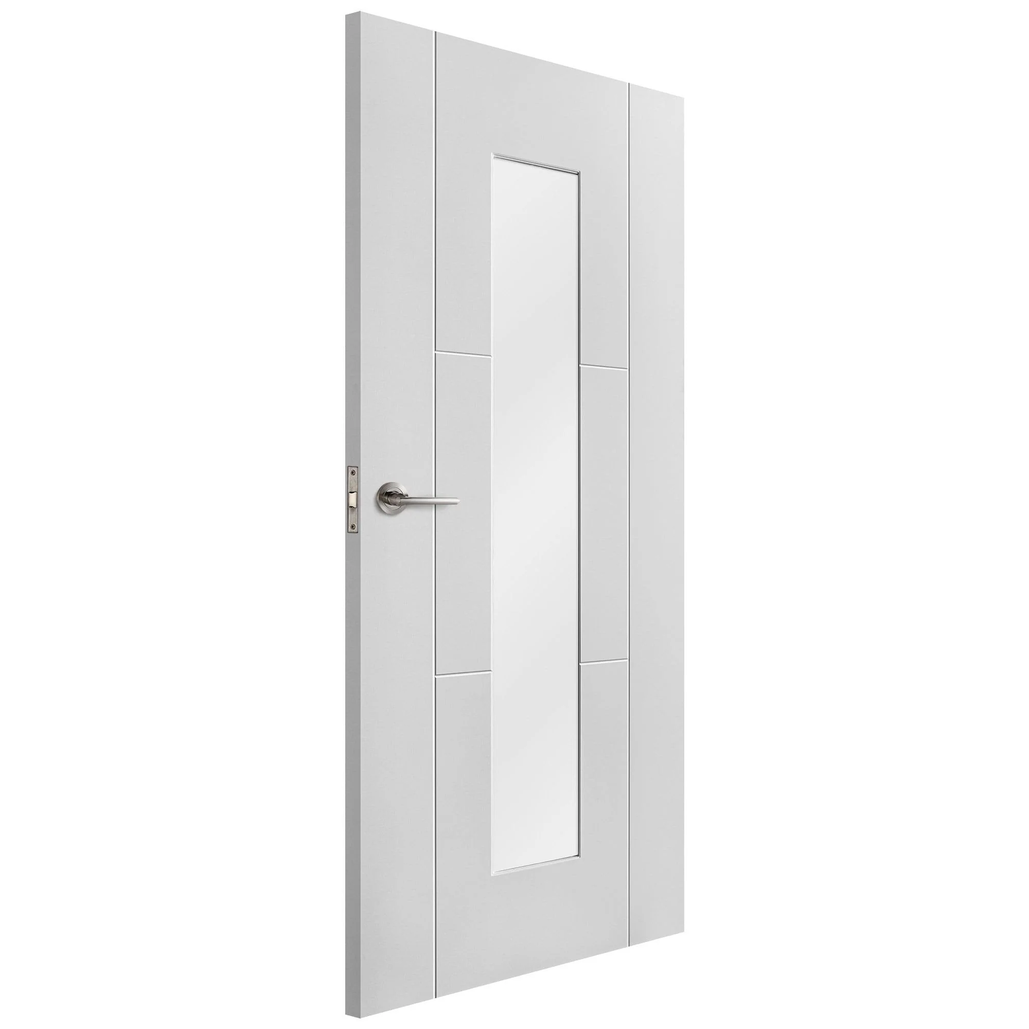 White Internal Primed Trent 1 Light Obscure Glass Door - Image 4