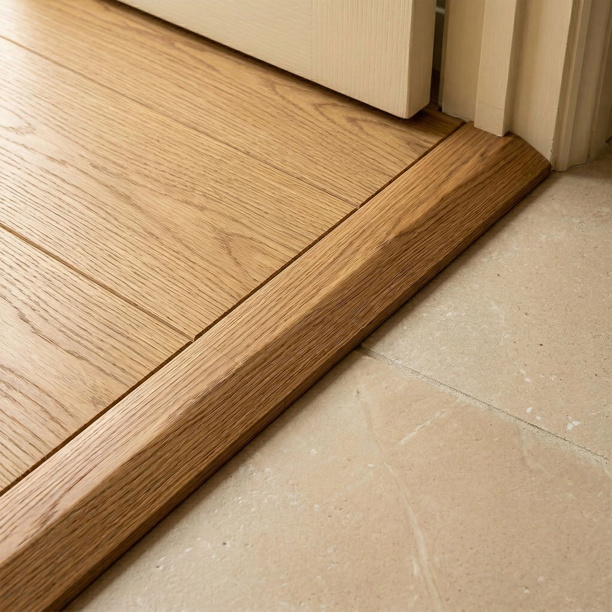Natural Oiled Semi-Ramp Adapting Profile Door Bar 990mm - Image 2