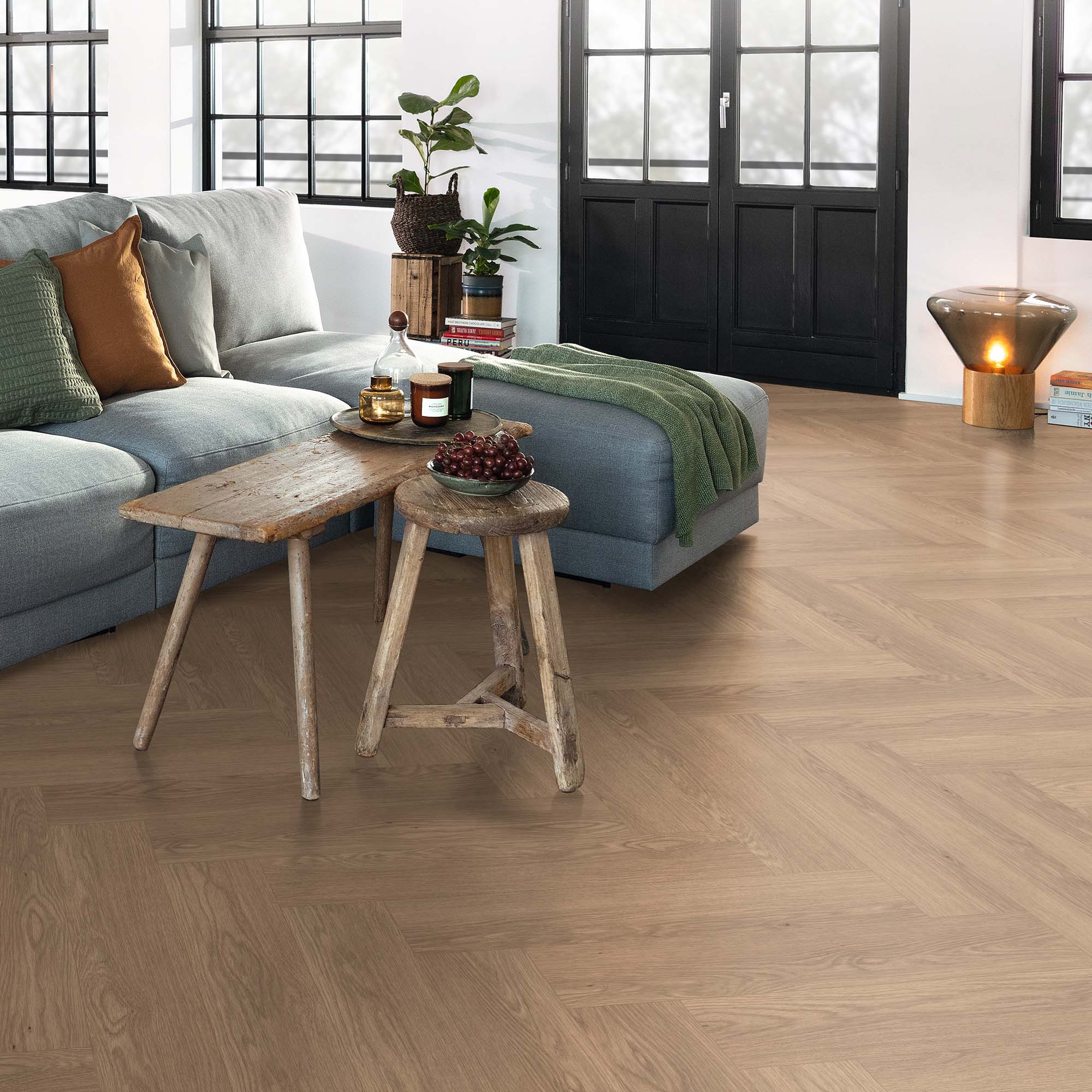 Rich Heritage Oak - Wood Essence Water Resistant 8mm Herringbone Laminate Flooring