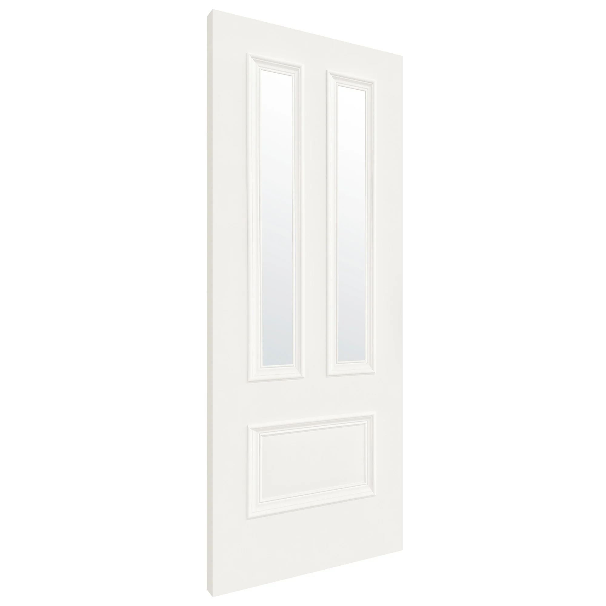 White Internal Fully Finished Clear Glass Belgravia 3 Panel Door - Image 4